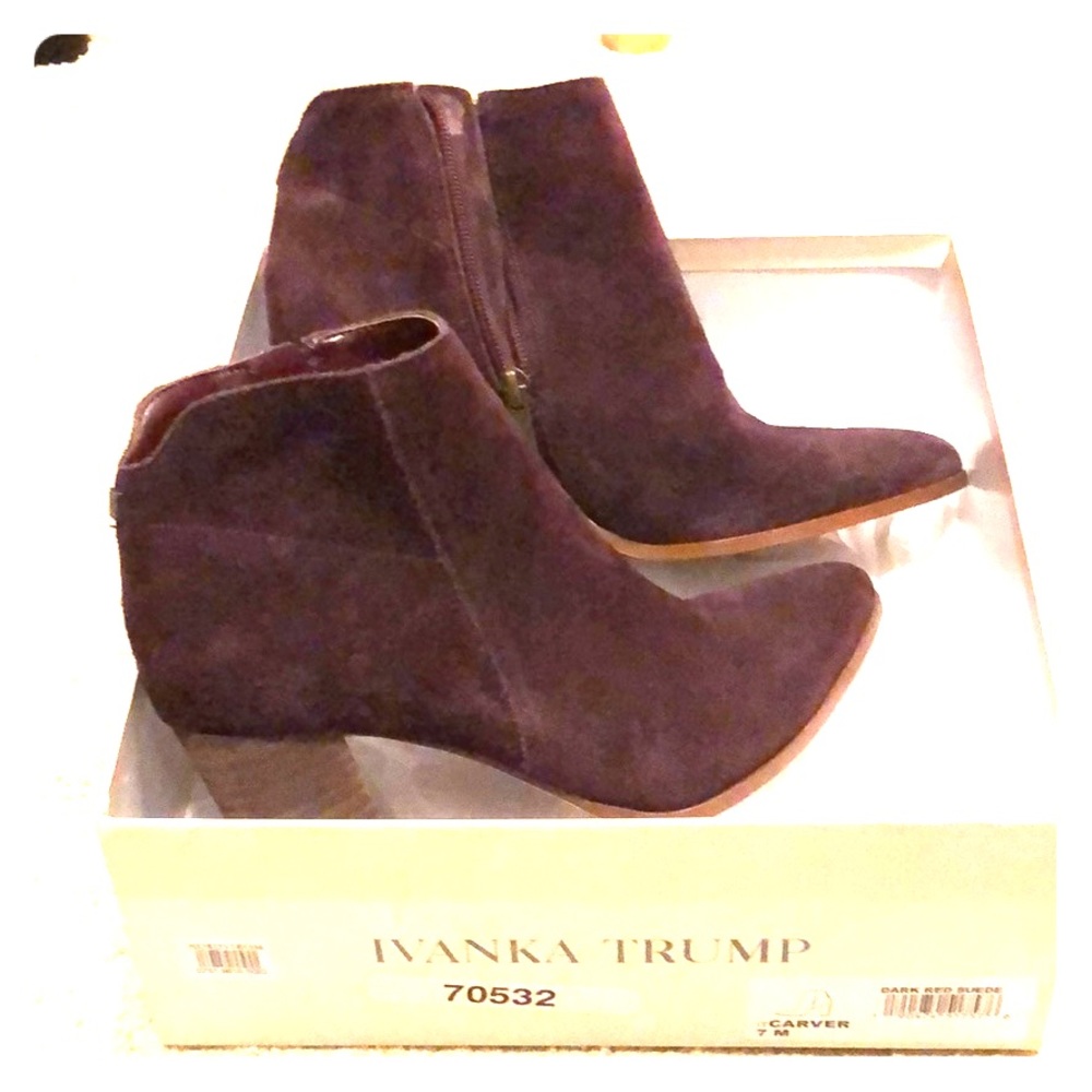 Ivanka Trump Dark Red Suede “Carver” boots size 7